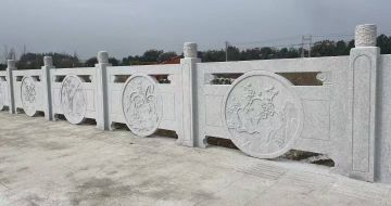 崇左芝麻白河道栏杆 石材栏杆