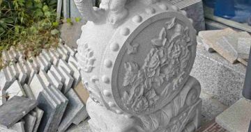 崇左芝麻白抱鼓石 庭院抱鼓石