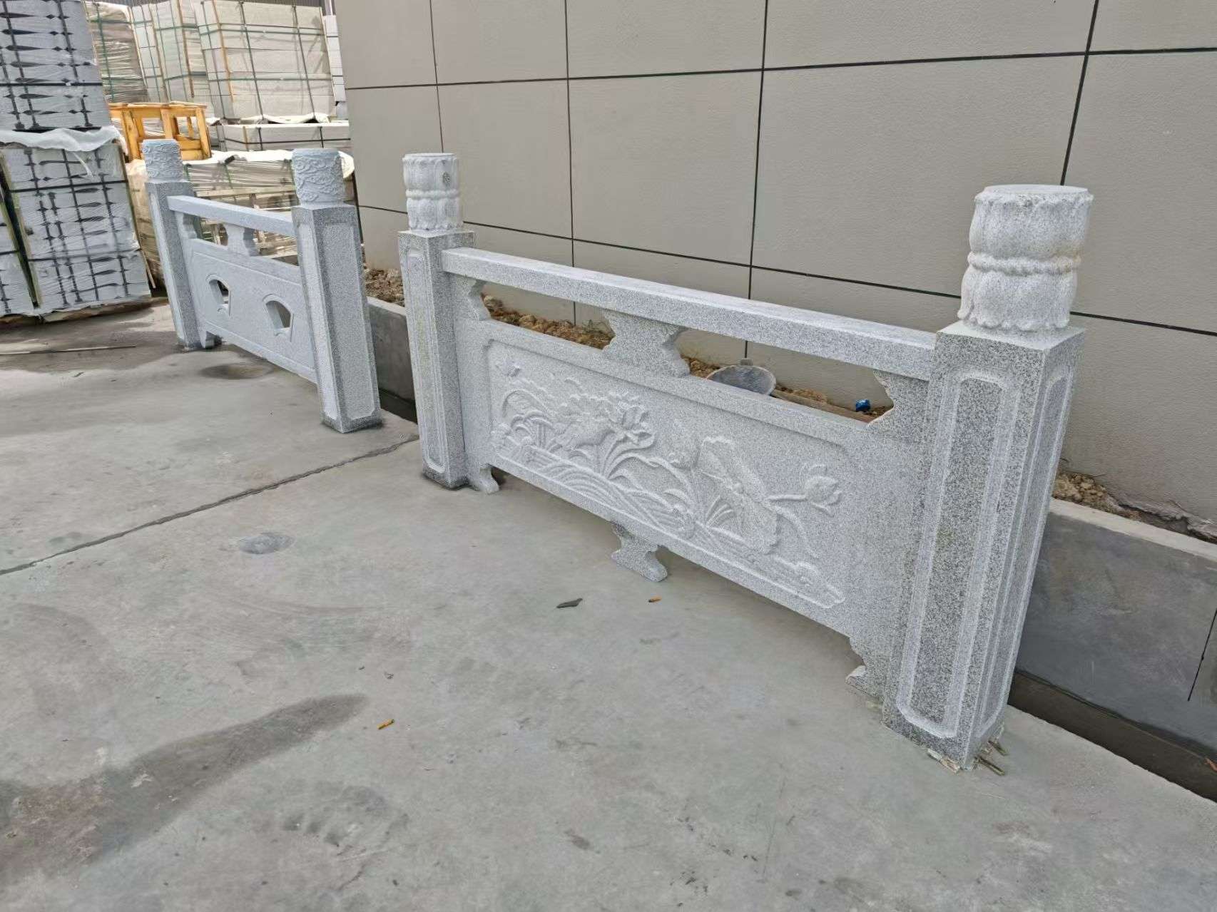 崇左芝麻白河道栏杆 石材栏杆